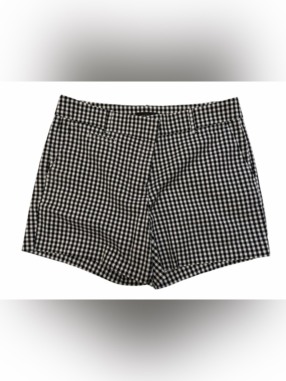 Ann Taylor Black & White Gingham High-Rise Women's Shorts
